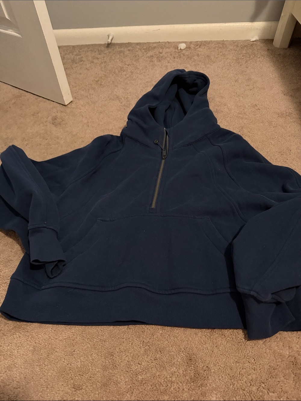 lululemon athletica Navy Half-Zip Hooded Sweatshirt